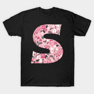 Floral Letter s T-Shirt